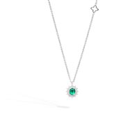 Necklace Recarlo Woman Camelia in White Gold Smeraldo 0.32 Ct P77CC001/SM - P77CC001/SM